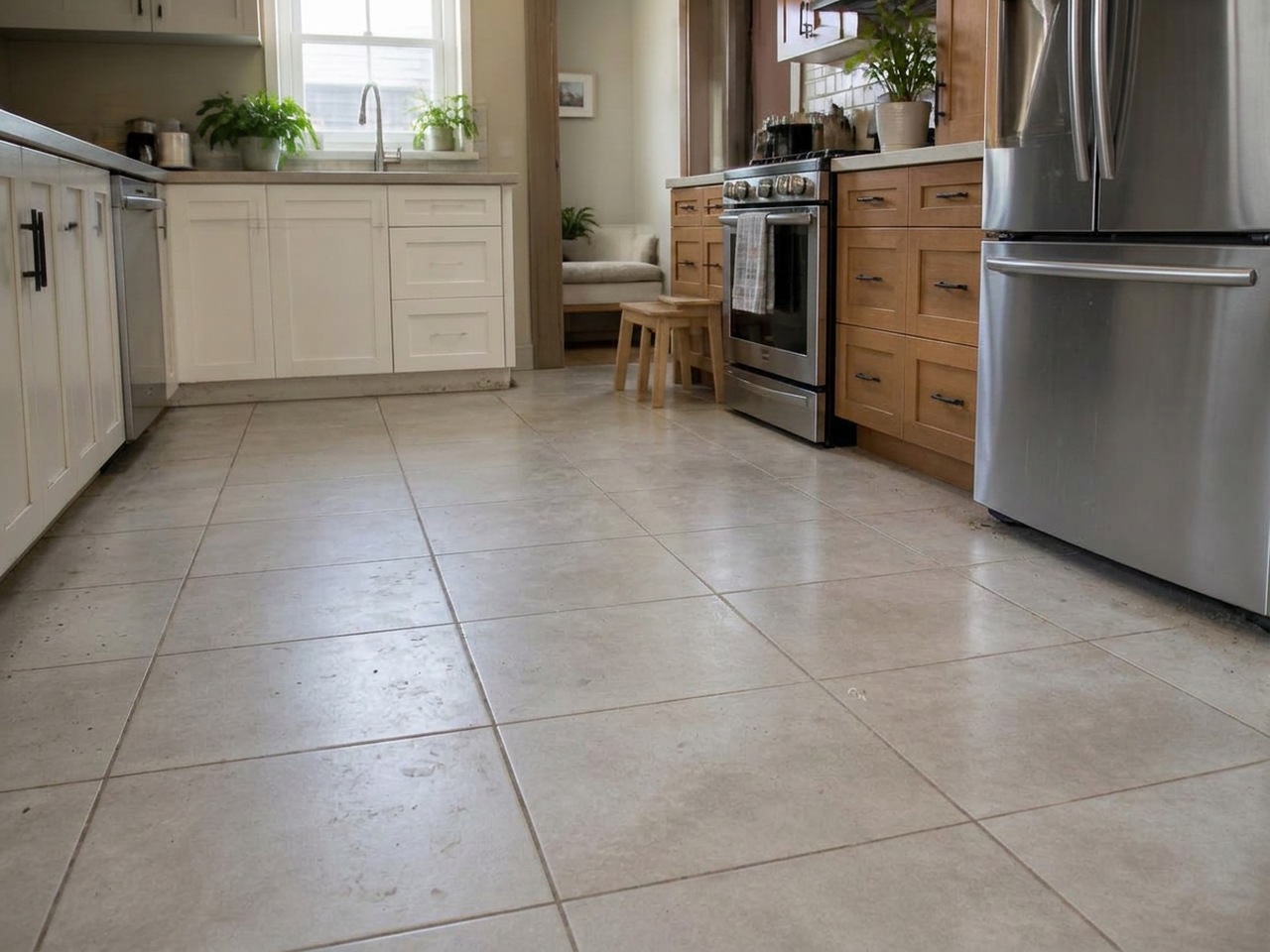 Kitchen Tile & Grout โ before cleaning