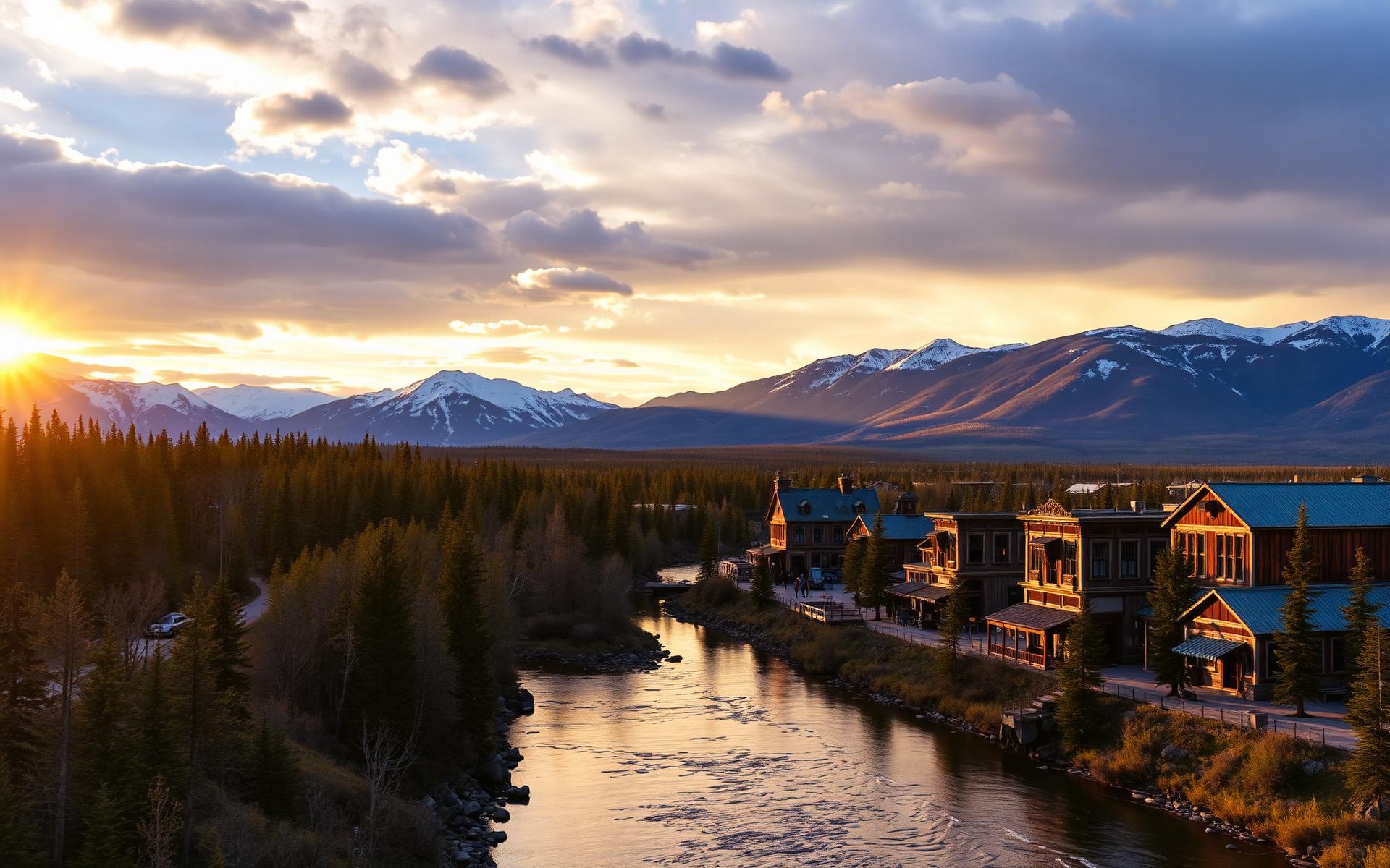 Yukon mountain landscape at golden hour